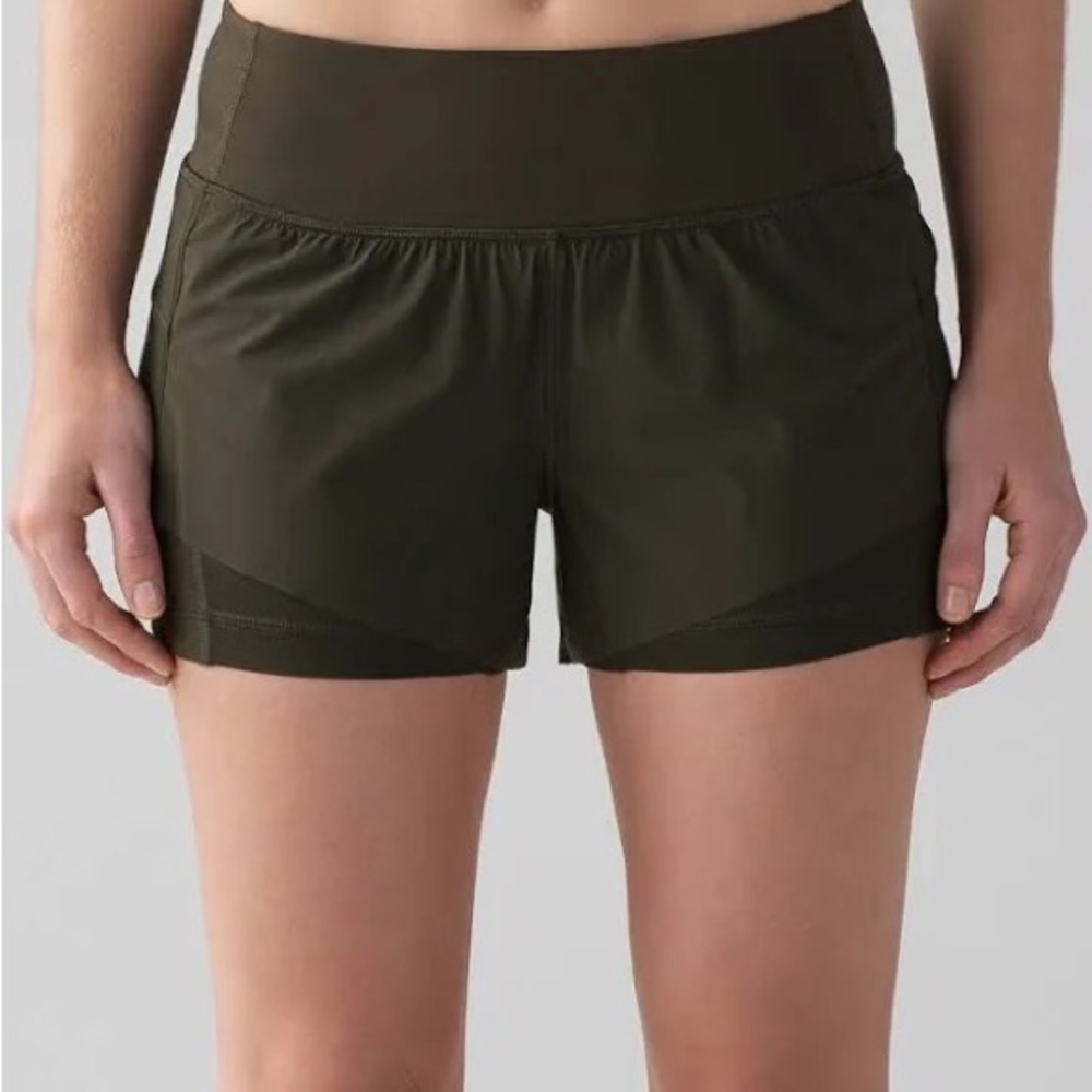 Lululemon Olive Green Squad Goals Shorts